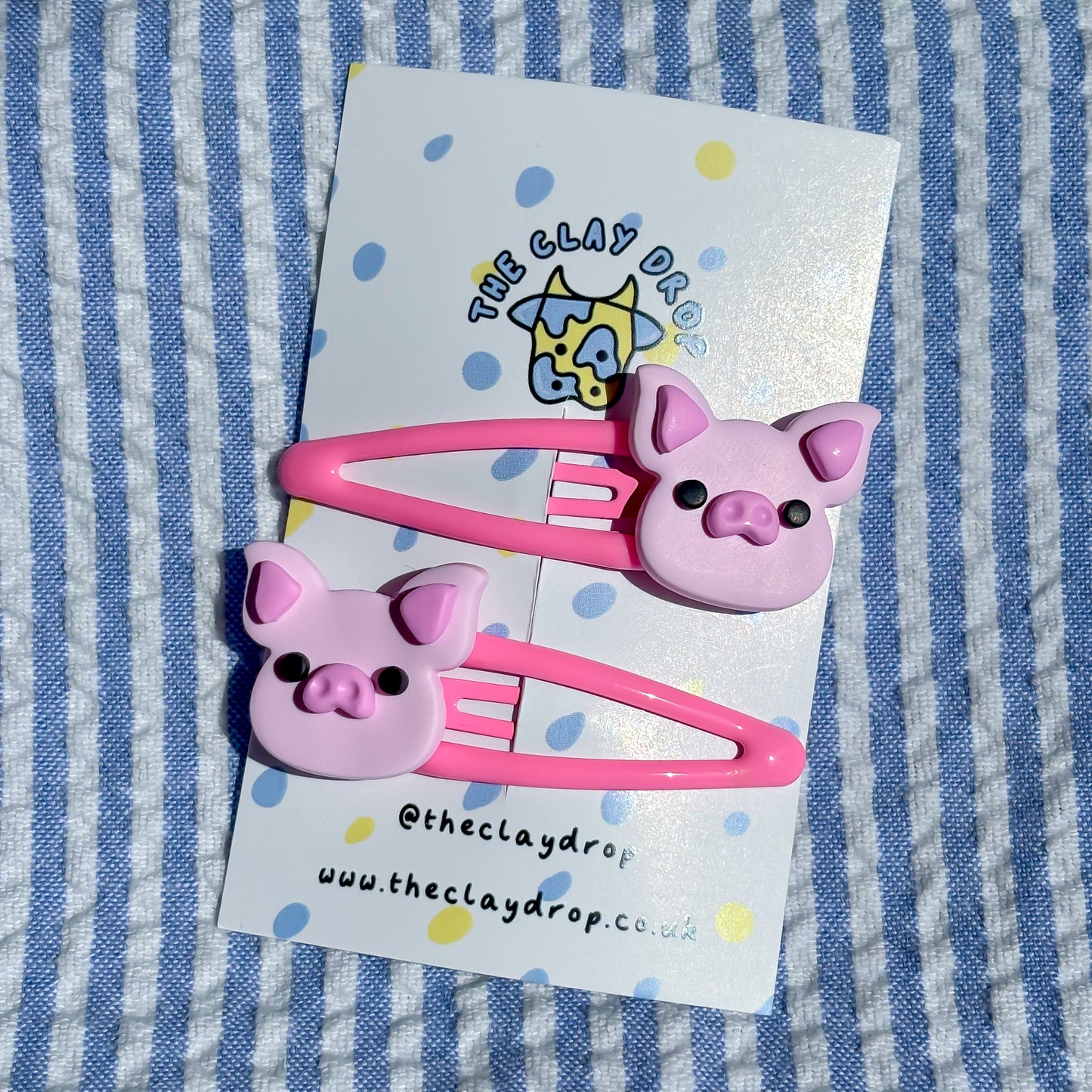 Pink Pig Hair Clips