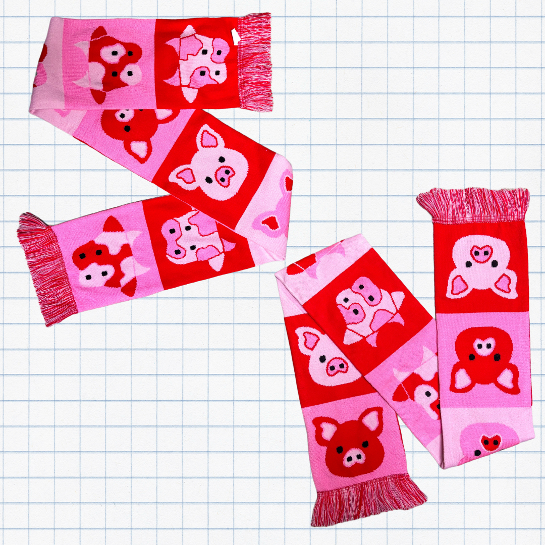 Farmyard Flip Illustrated Scarf - PREORDER