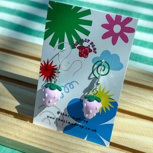 Pink Strawberry Earrings