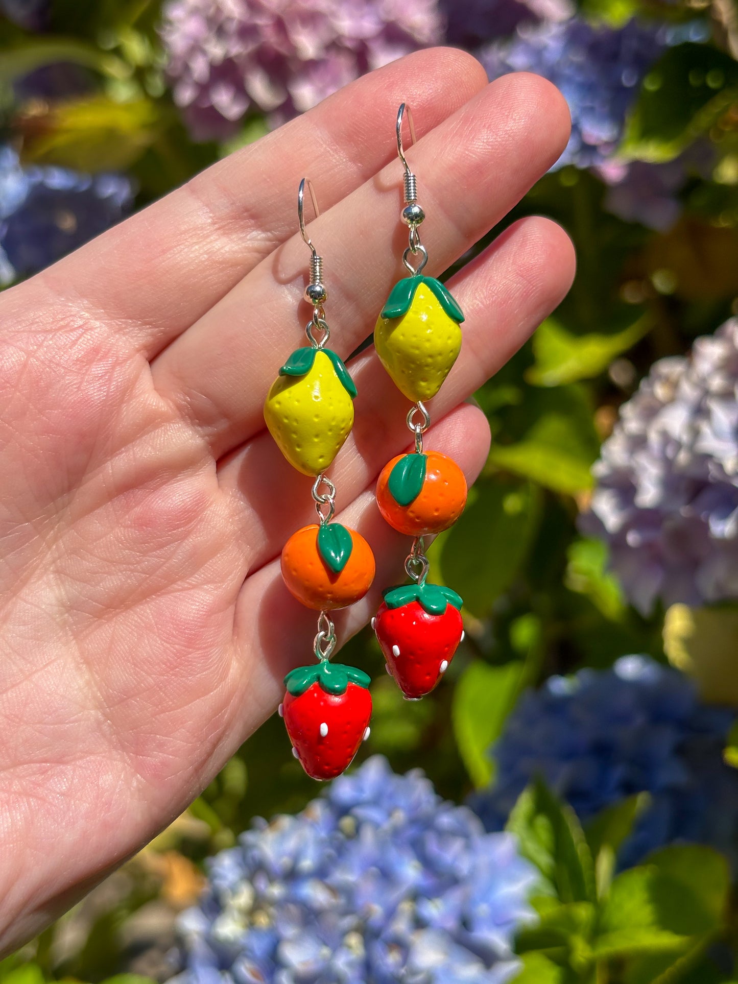 Lemon, Orange + Strawberry Earrings