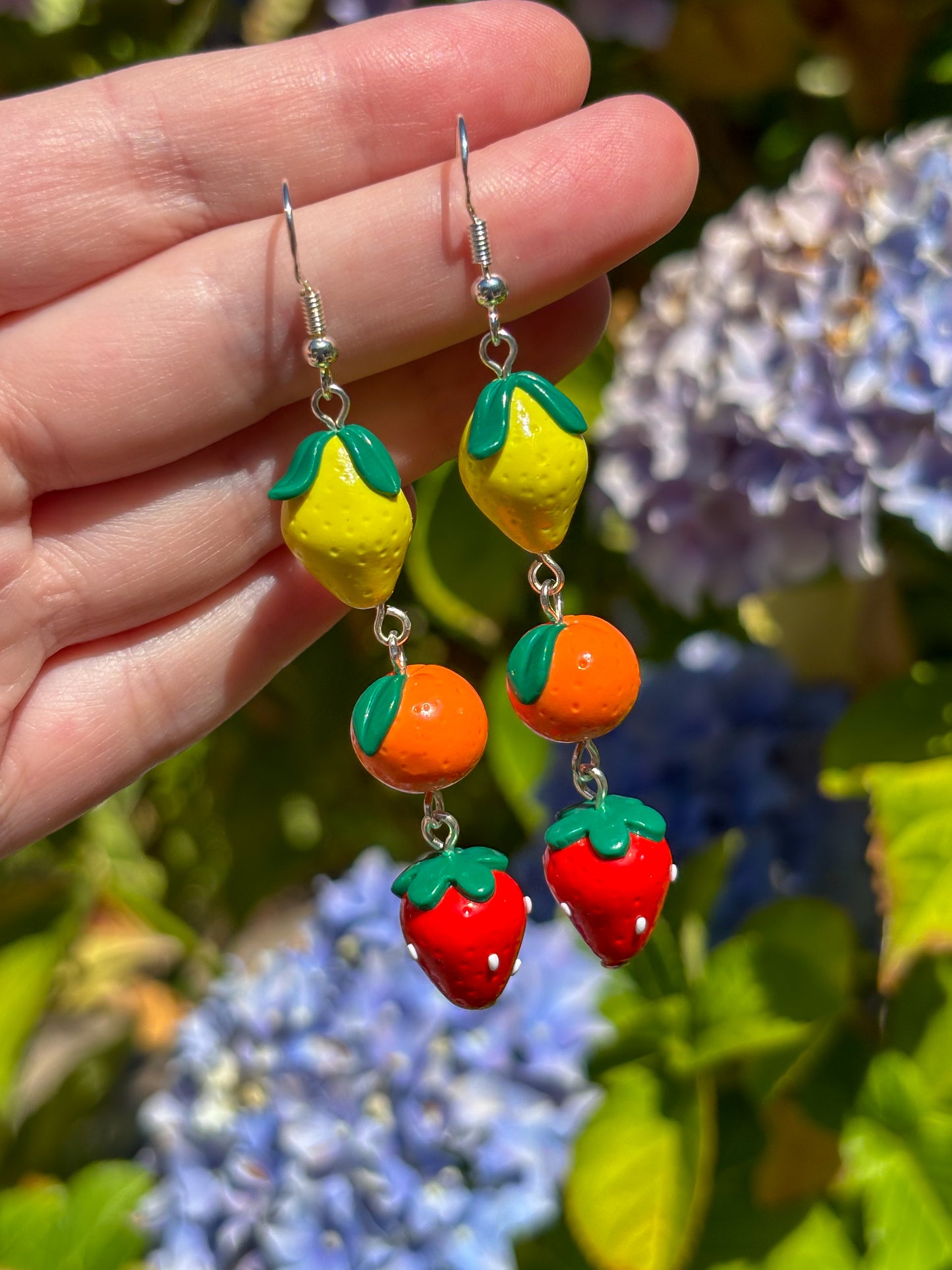 Lemon, Orange + Strawberry Earrings