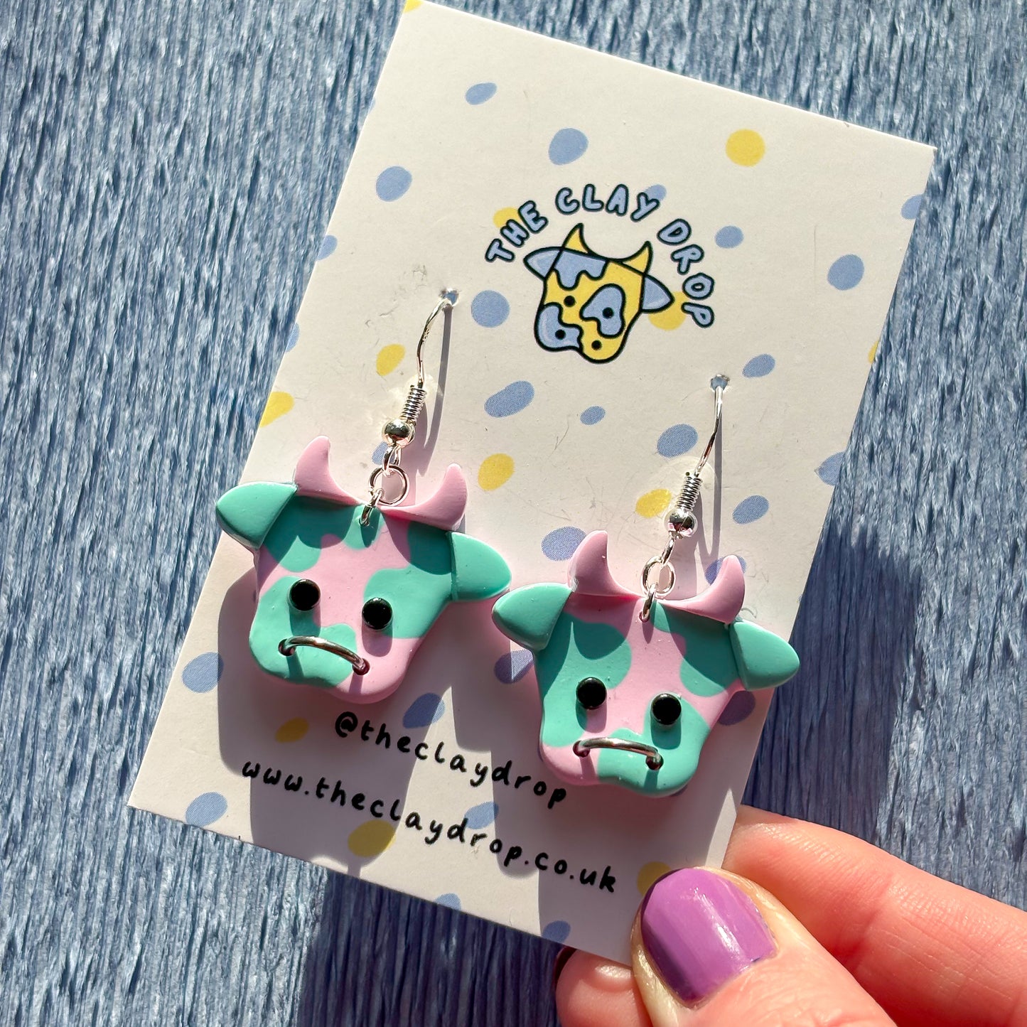 Mini Cows - Pink & Aquamarine