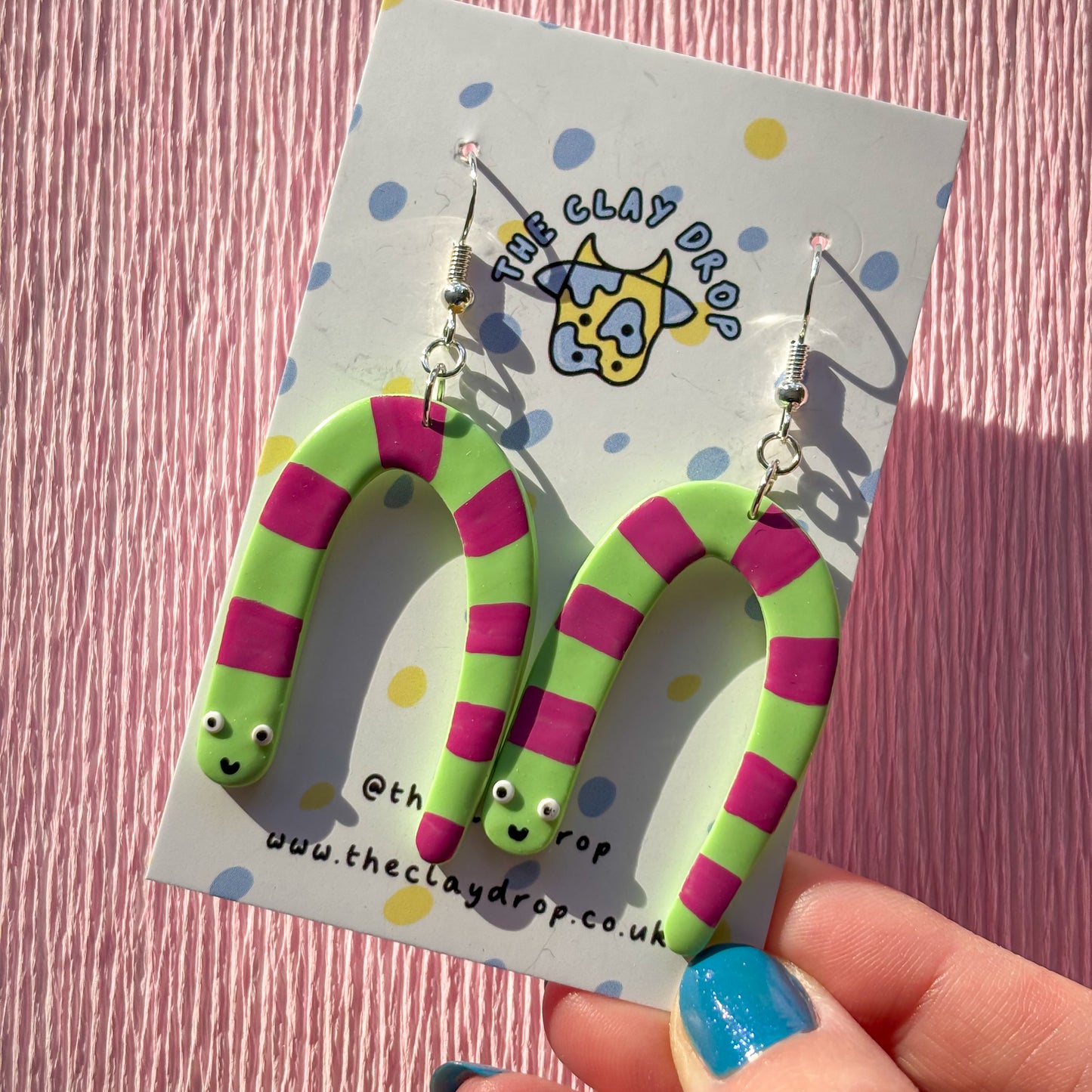 Snakey Worms - Green & Cerise