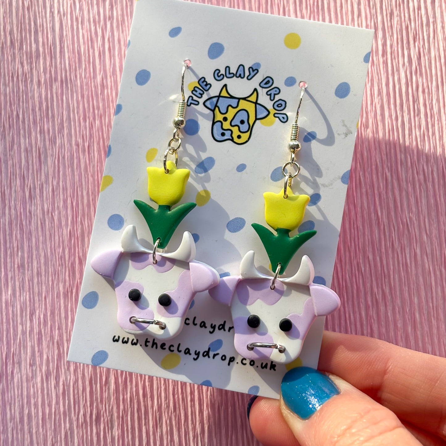 Mini Tulip Cows - Lilac, White & Yellow