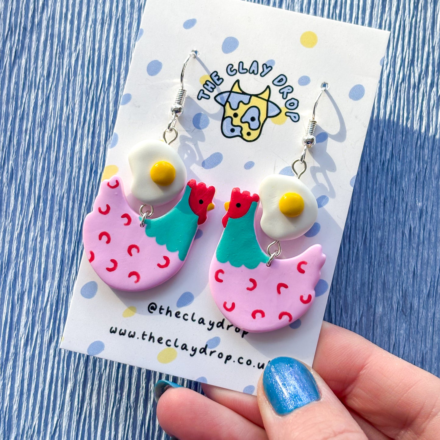 Fried Egg Chickens - Pink, Turquoise & Red