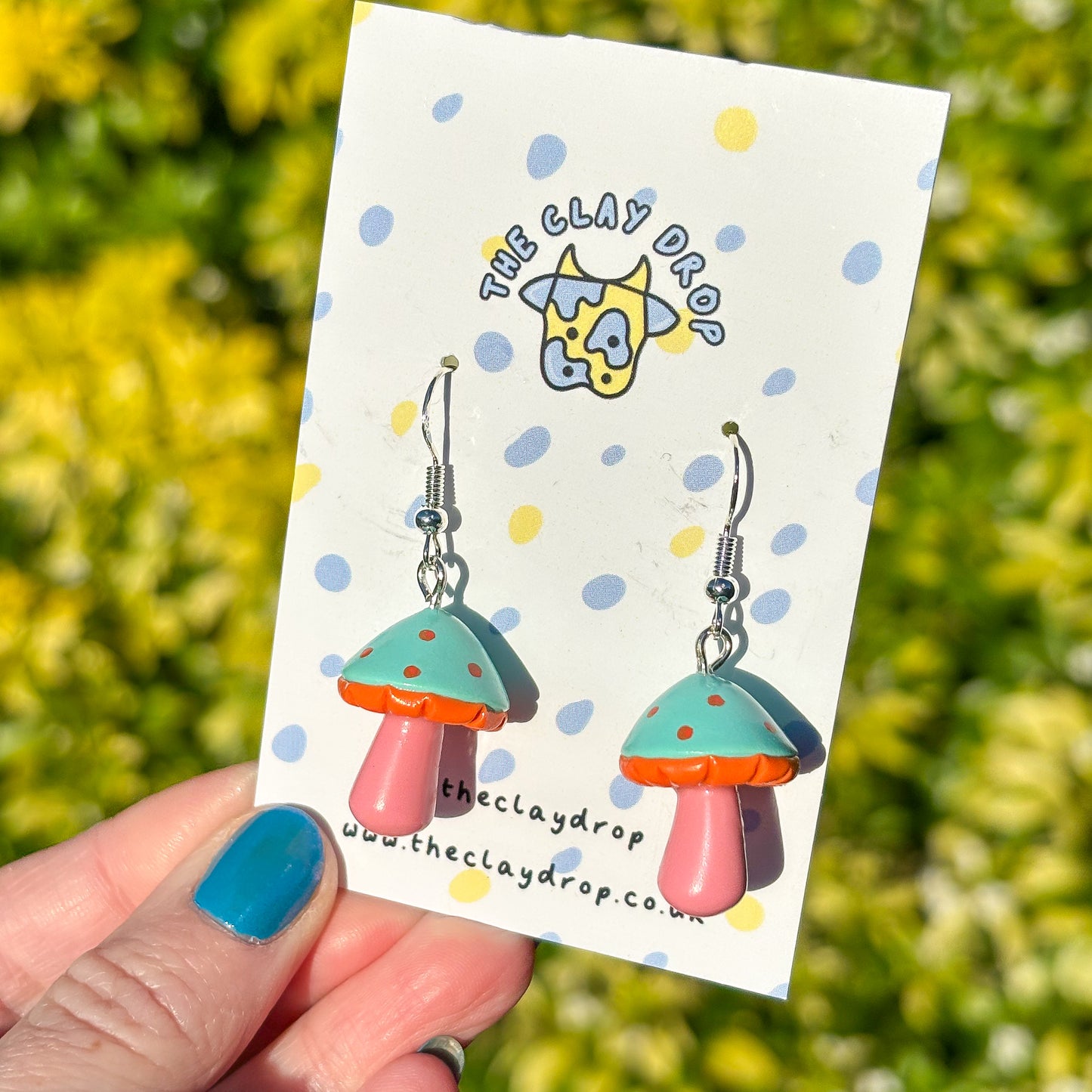 Mushrooms - Duck Egg, Orange & Coral