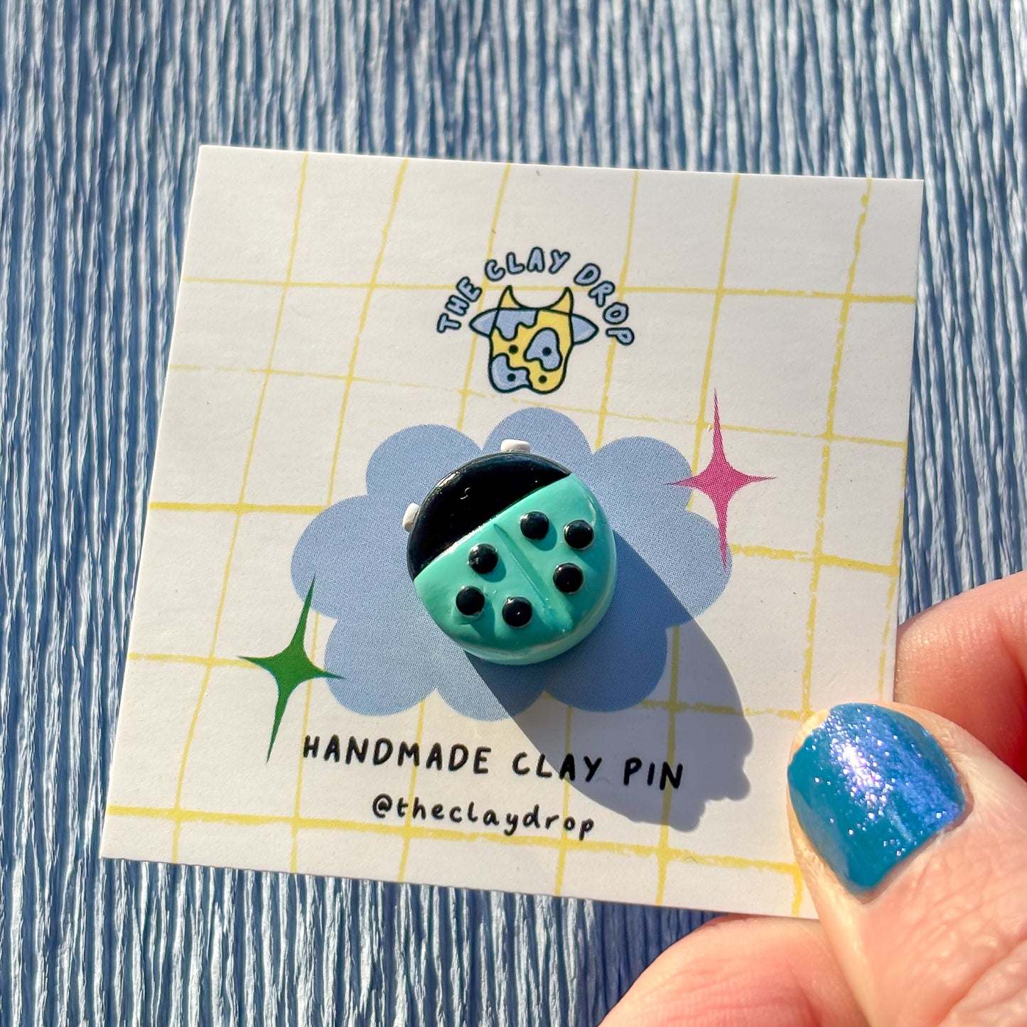 Ladybird Pin - Turquoise