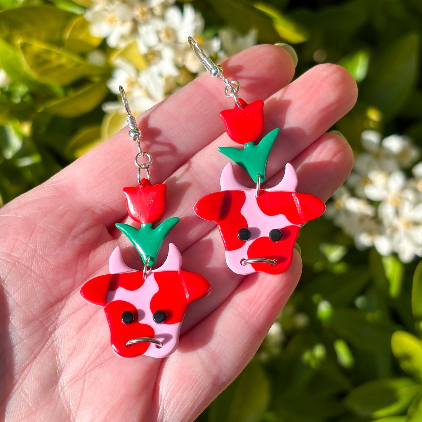 Pink & Red Flower Cows