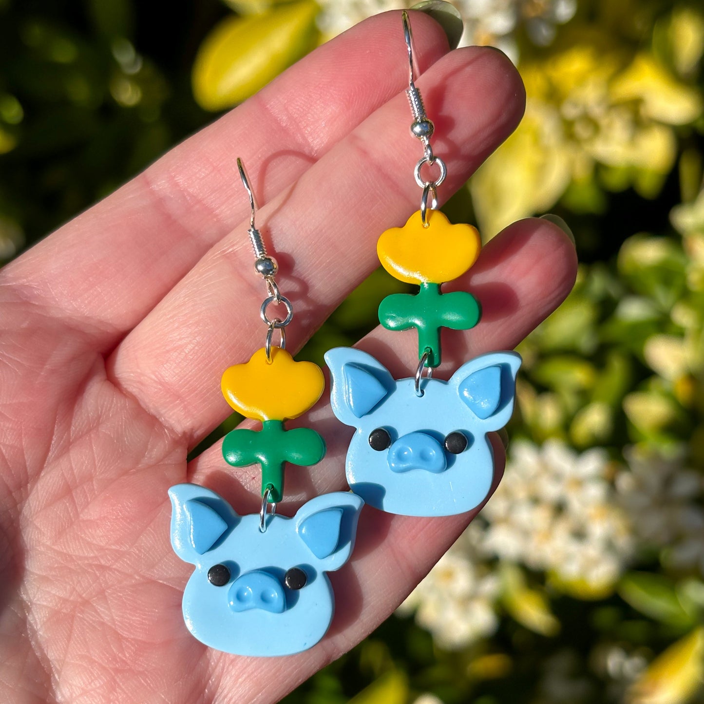 Blue & Yellow Flower Pigs