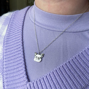 Fine Silver Pig Necklace (Small)