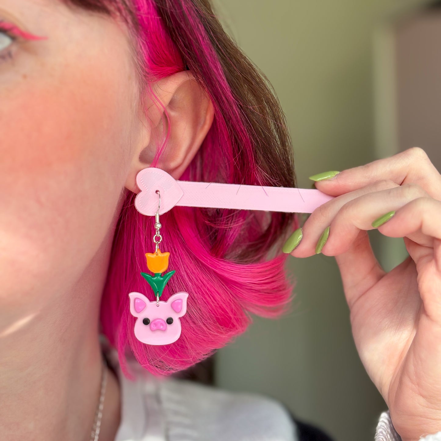 Pink & Orange Flower Pigs