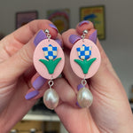 Load image into Gallery viewer, Blue Tulip Earrings
