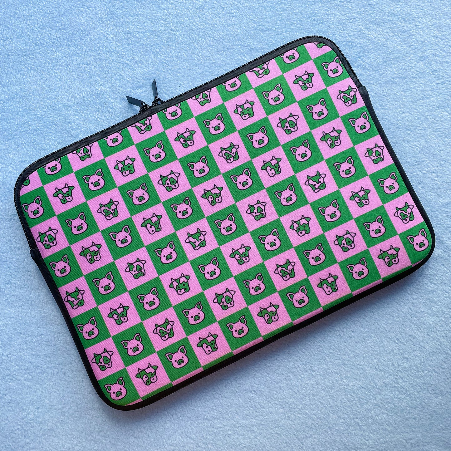 Device Sleeve - Pink & Green Check Print *MADE-TO-ORDER*