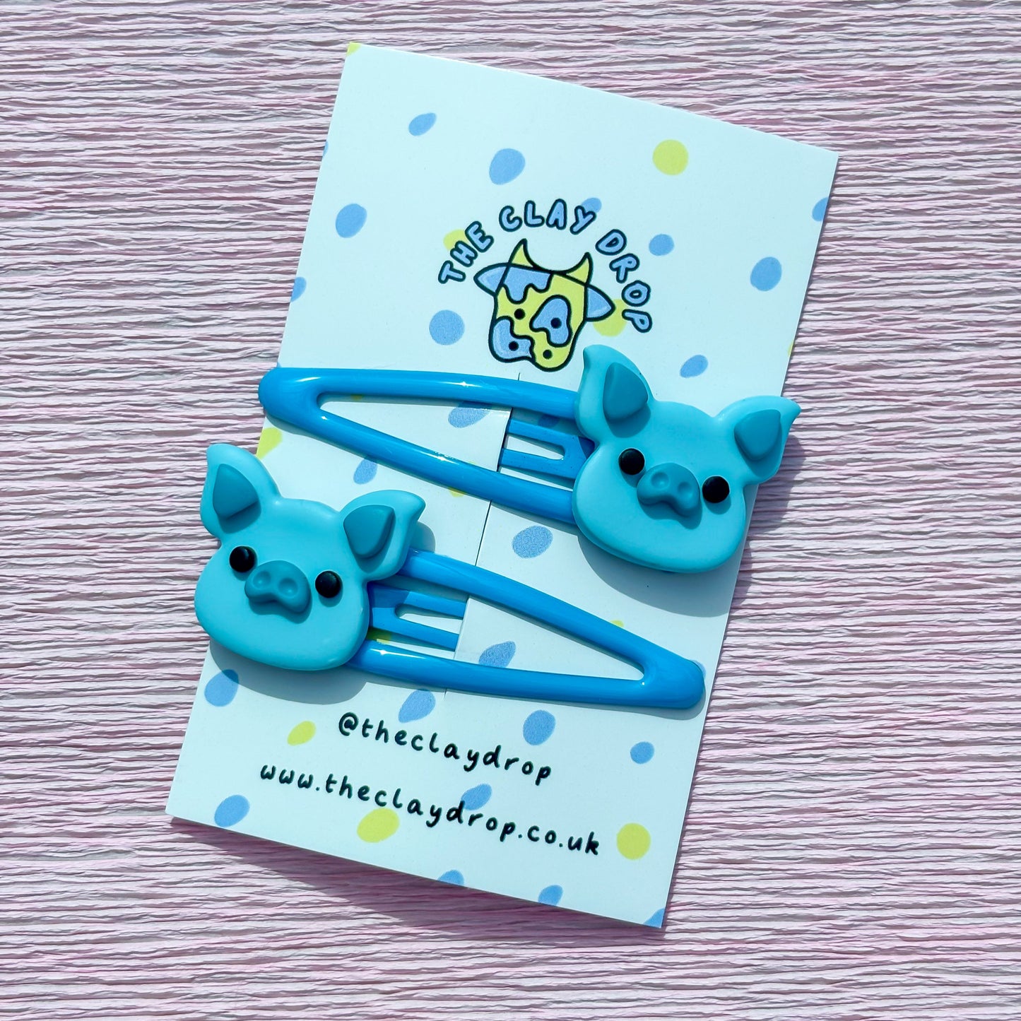 Blue Pig Hair Clips