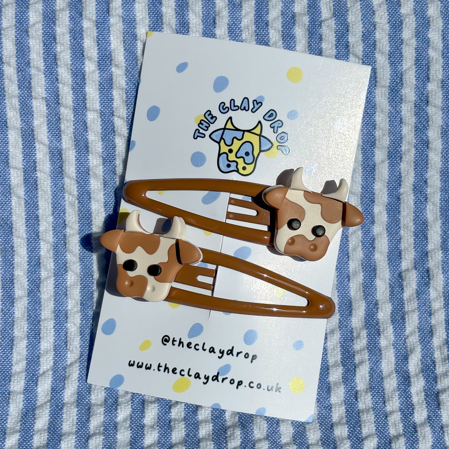 Brown Mini Cow Hair Clips