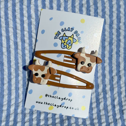 Brown Mini Cow Hair Clips