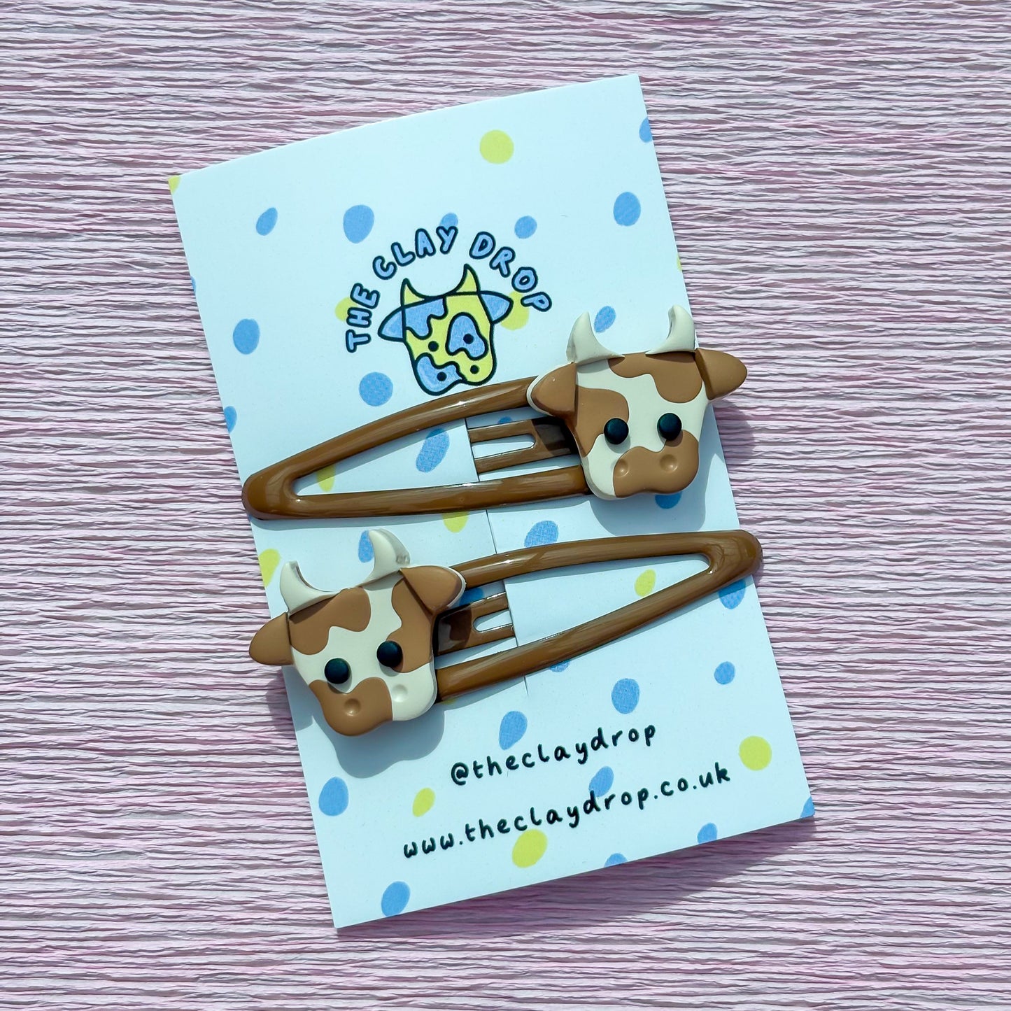 Brown Mini Cow Hair Clips