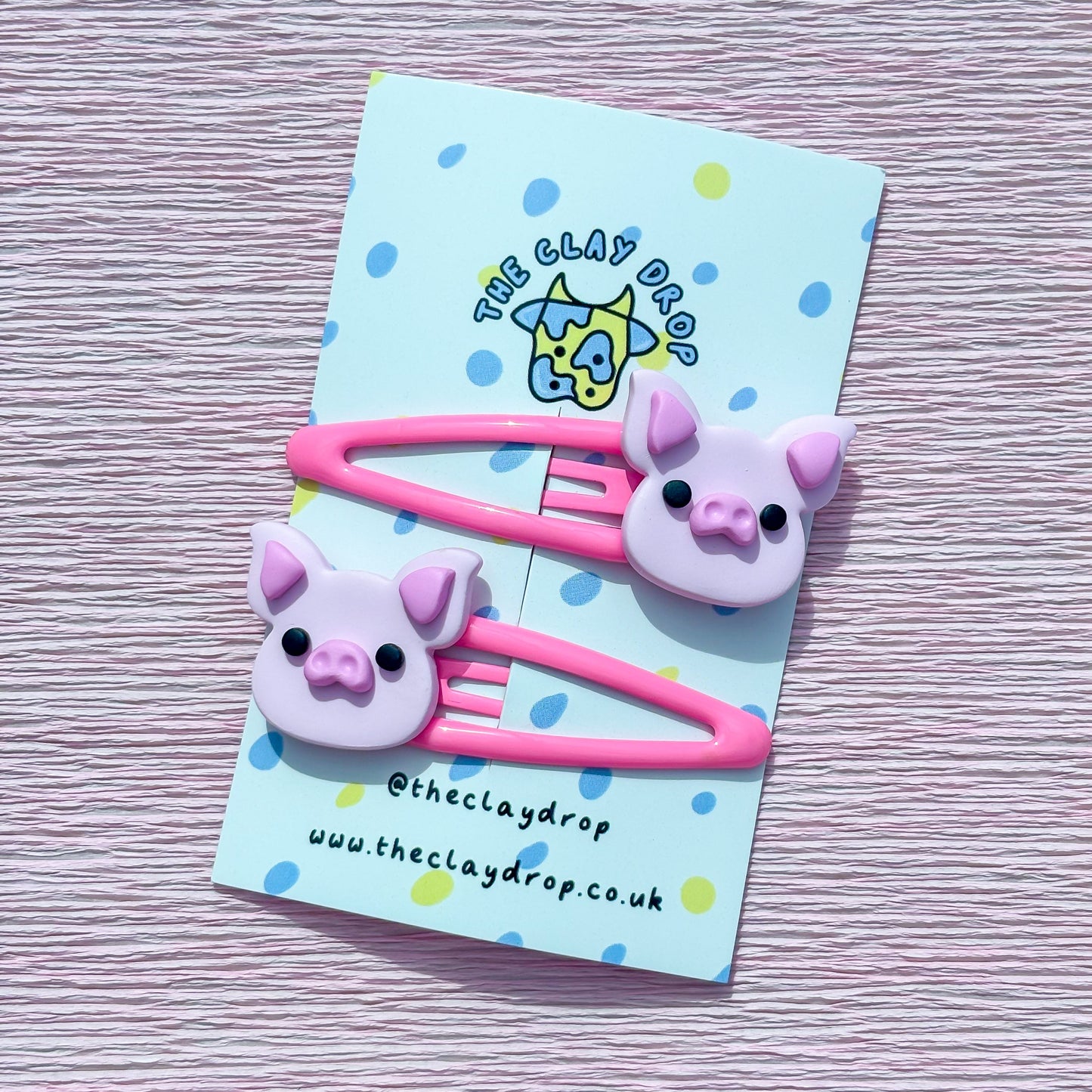 Pink Pig Hair Clips