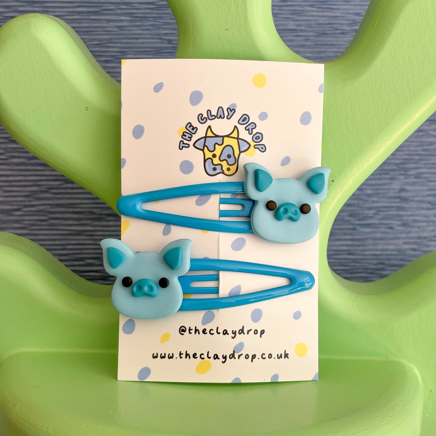 Blue Pig Hair Clips