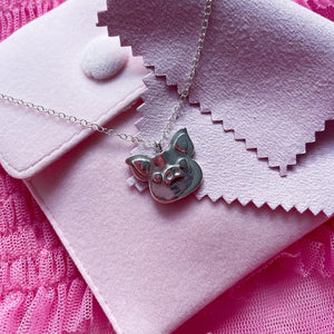 Fine Silver Pig Necklace (Small)