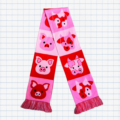 Farmyard Flip Illustrated Scarf