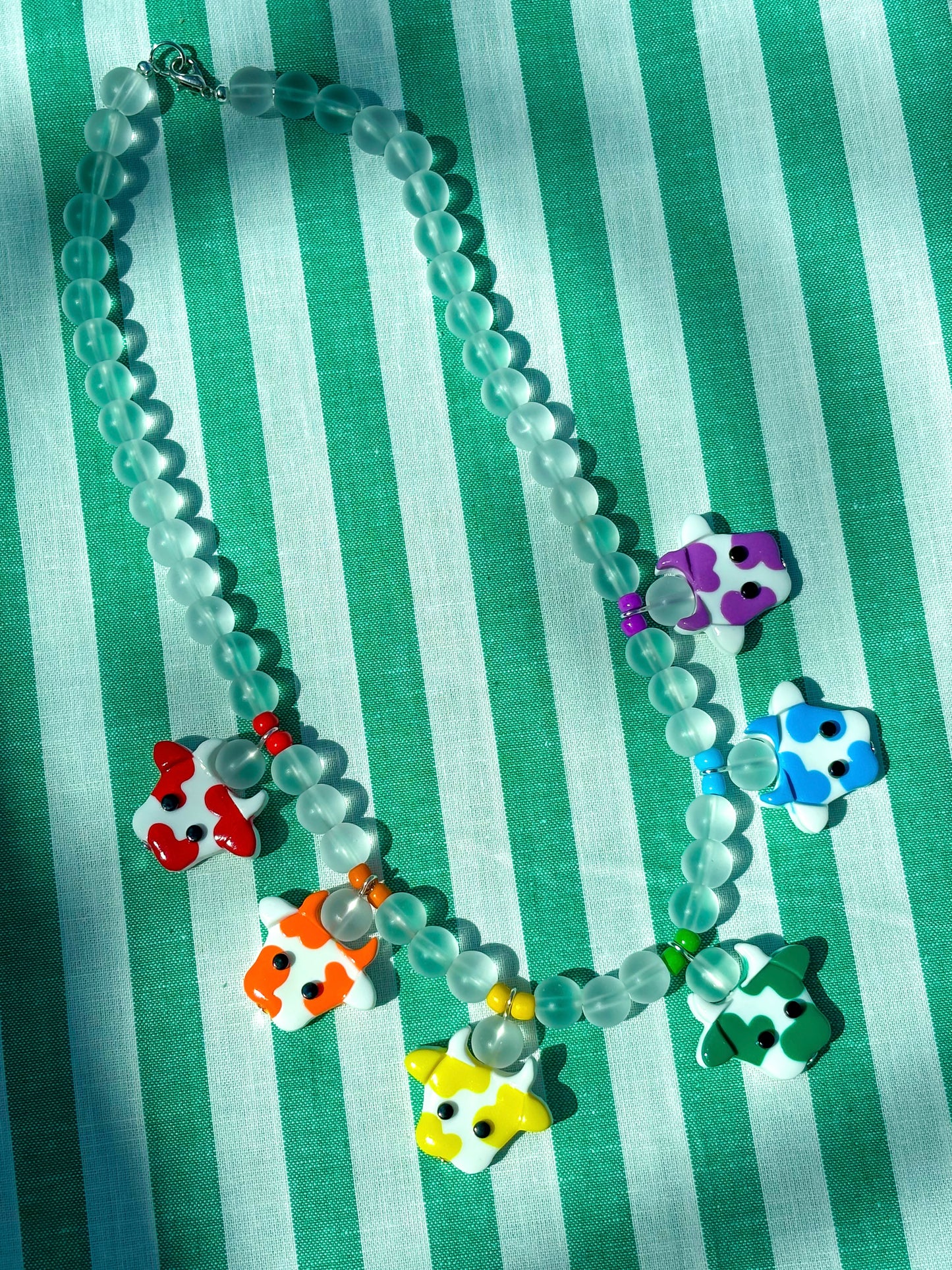 Rainbow Cows Necklace