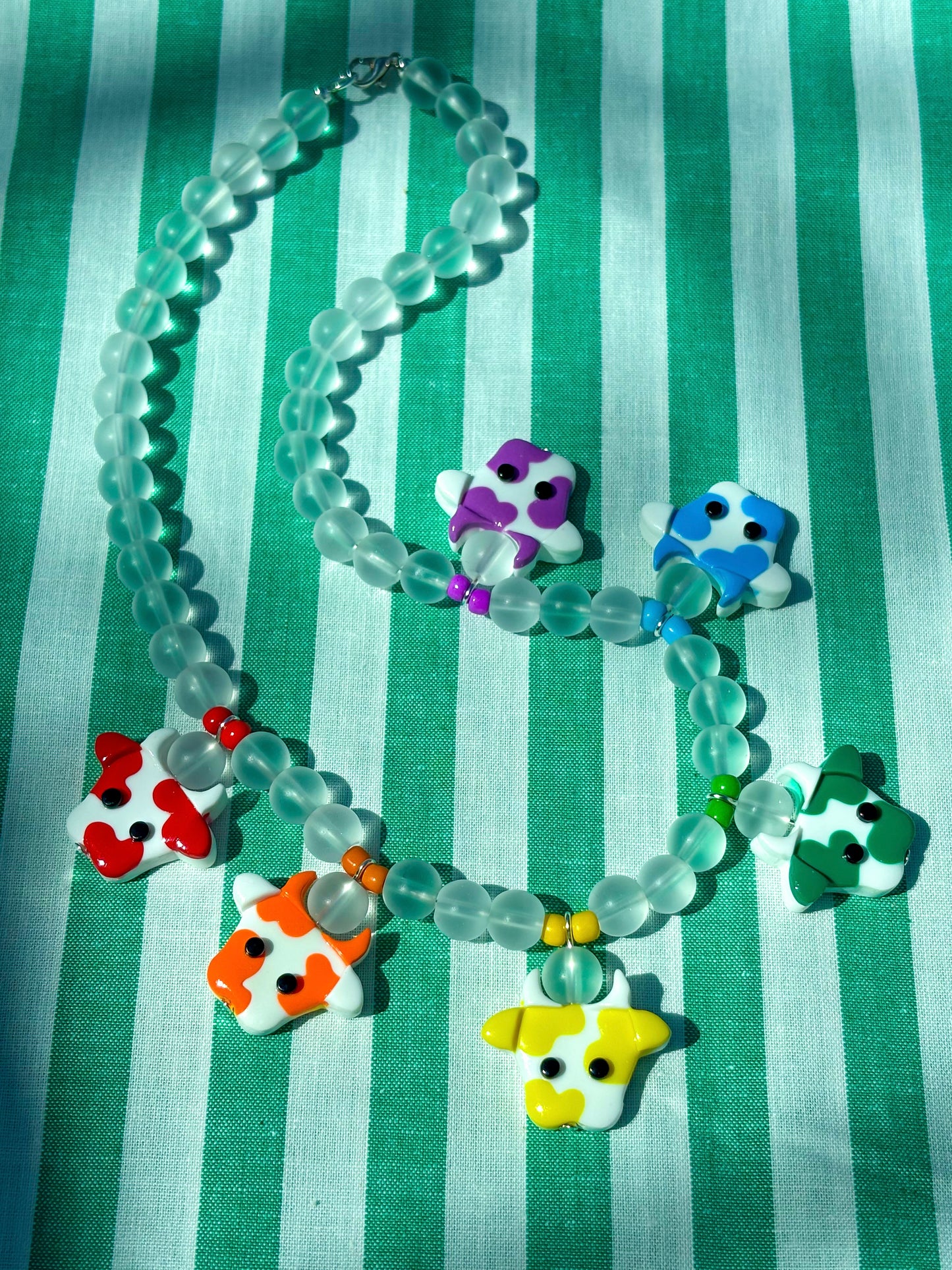 Rainbow Cows Necklace