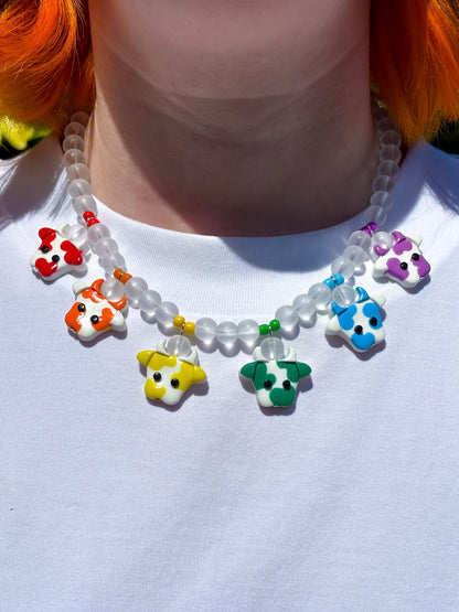 Rainbow Cows Necklace