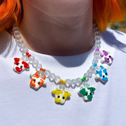 Rainbow Cows Necklace
