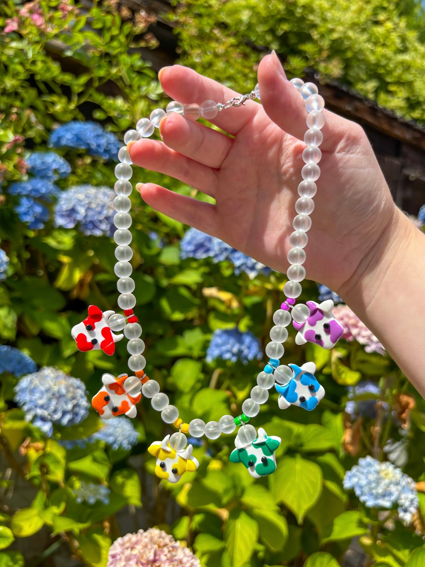 Rainbow Cows Necklace