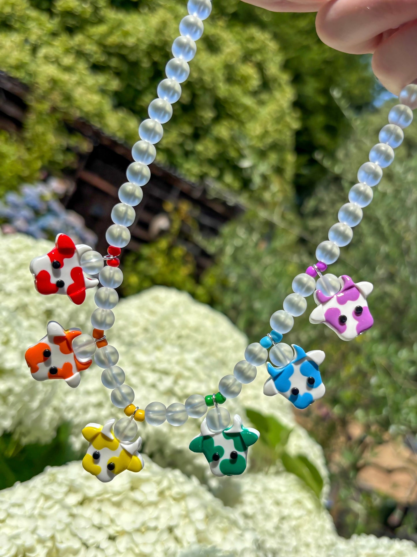 Rainbow Cows Necklace