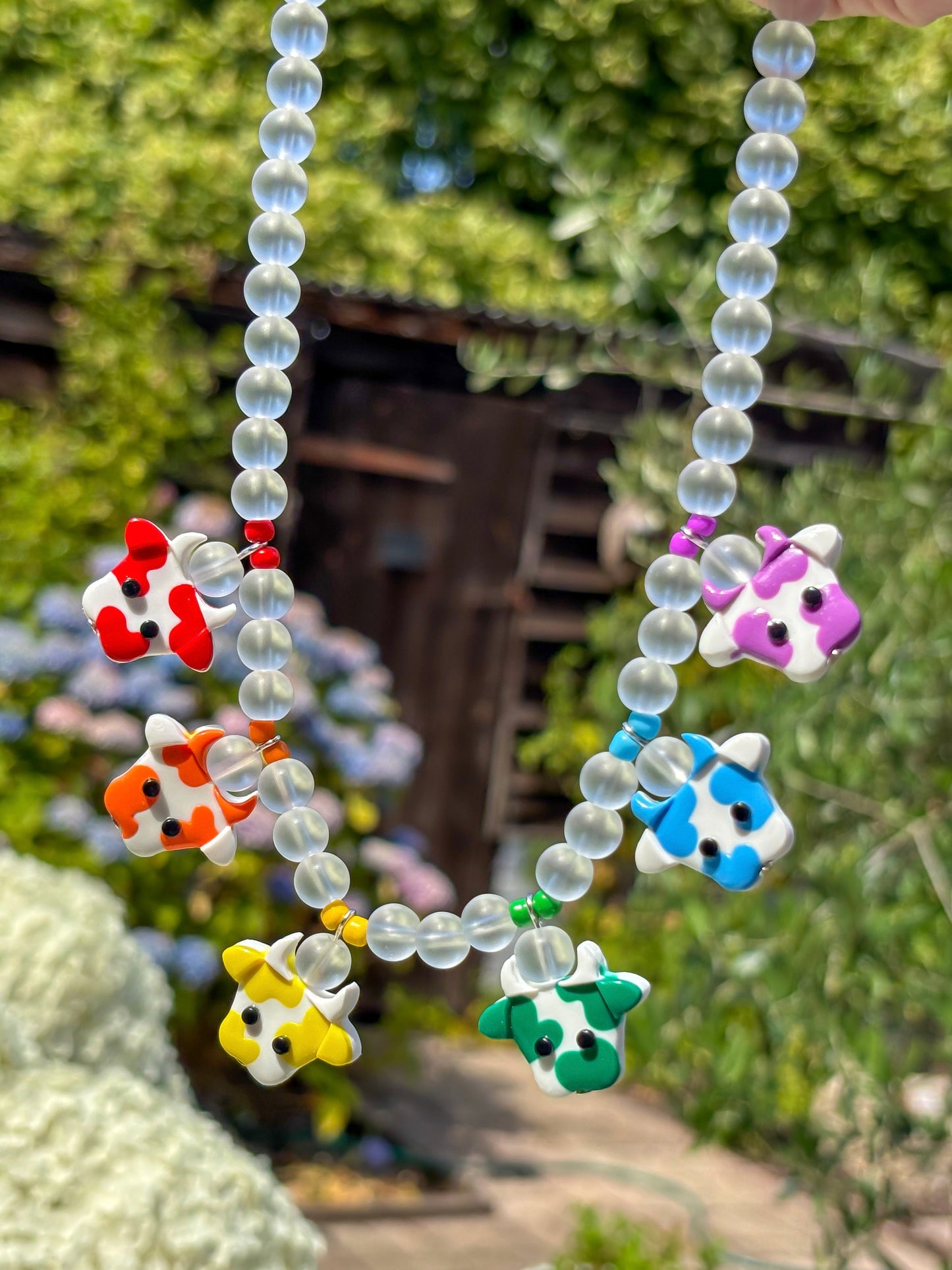 Rainbow Cows Necklace