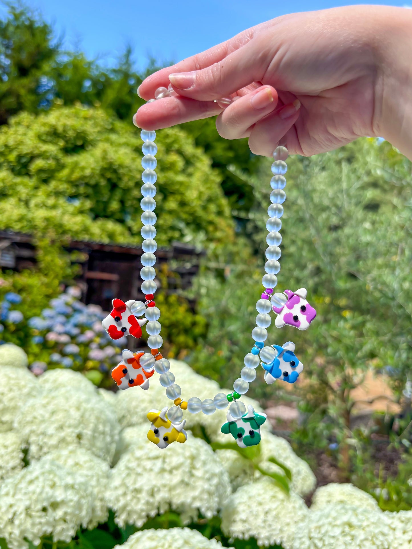 Rainbow Cows Necklace