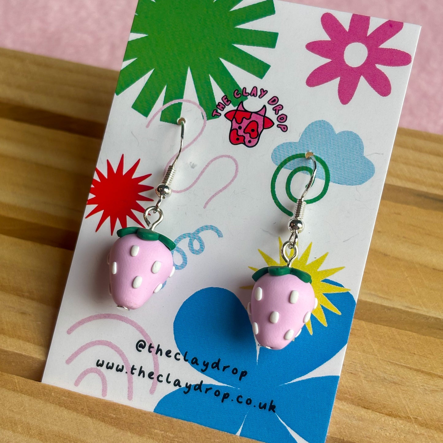 Pink Strawberry Earrings