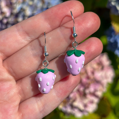 Pink Strawberry Earrings