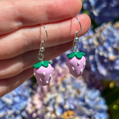 Pink Strawberry Earrings