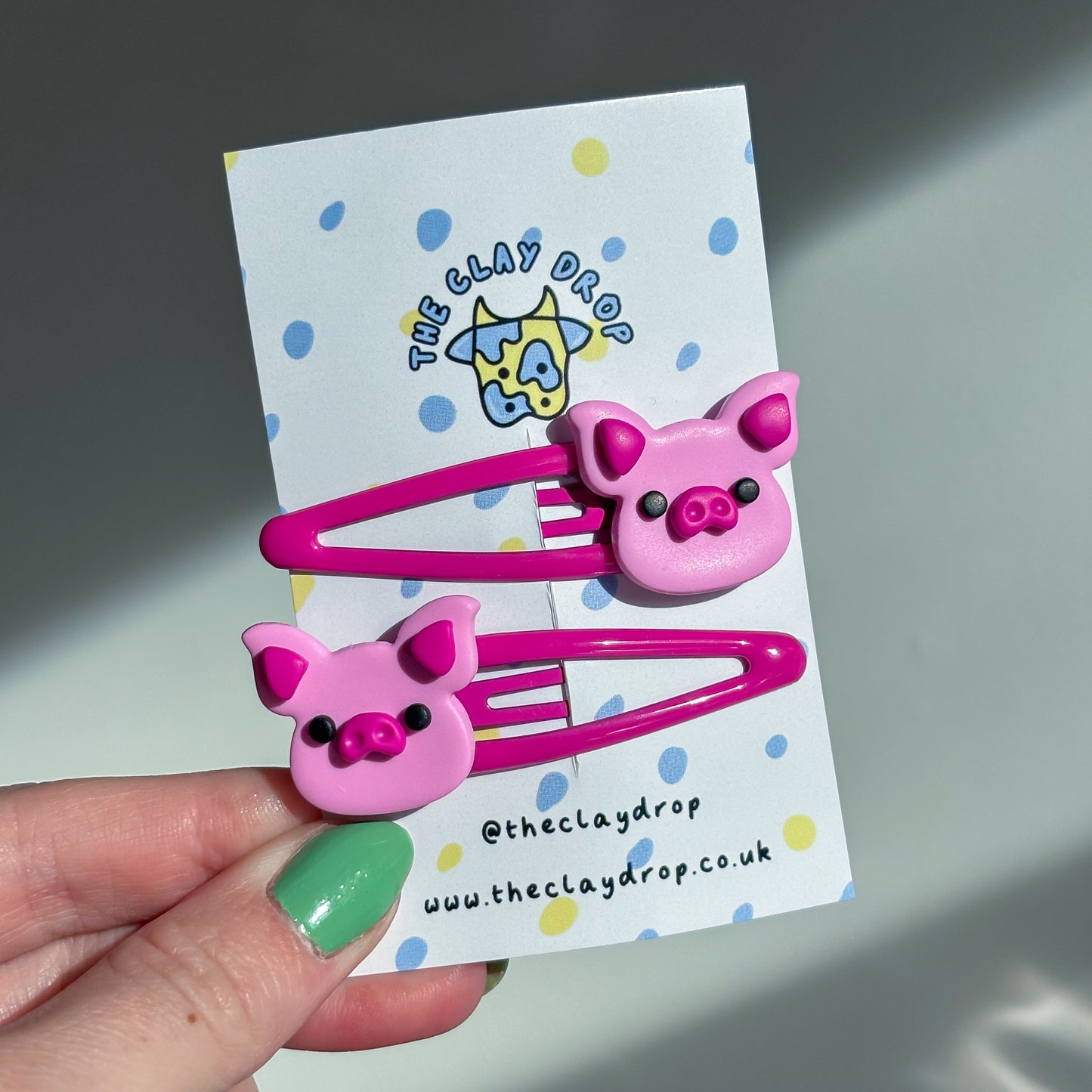Fuschia Pig Hair Clips
