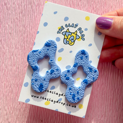 Wiggly Window Studs - Blue & Cobalt