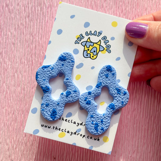 Wiggly Window Studs - Blue & Cobalt