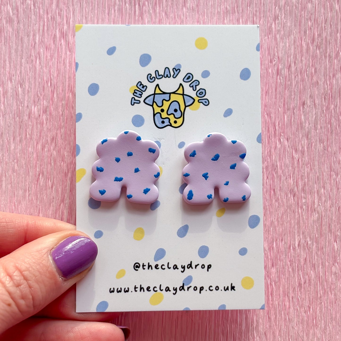 Mini Puffy Arch Studs - Lilac & Cobalt