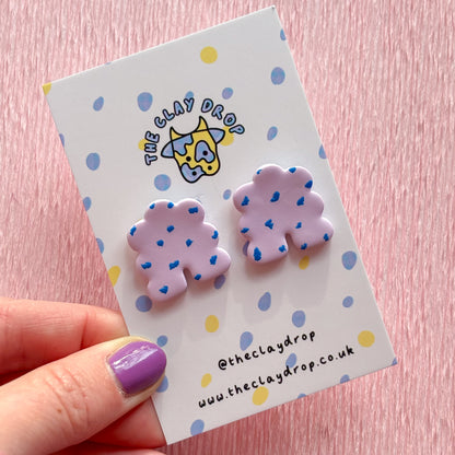 Mini Puffy Arch Studs - Lilac & Cobalt