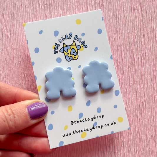 Mini Puffy Arch Studs - Sky Blue