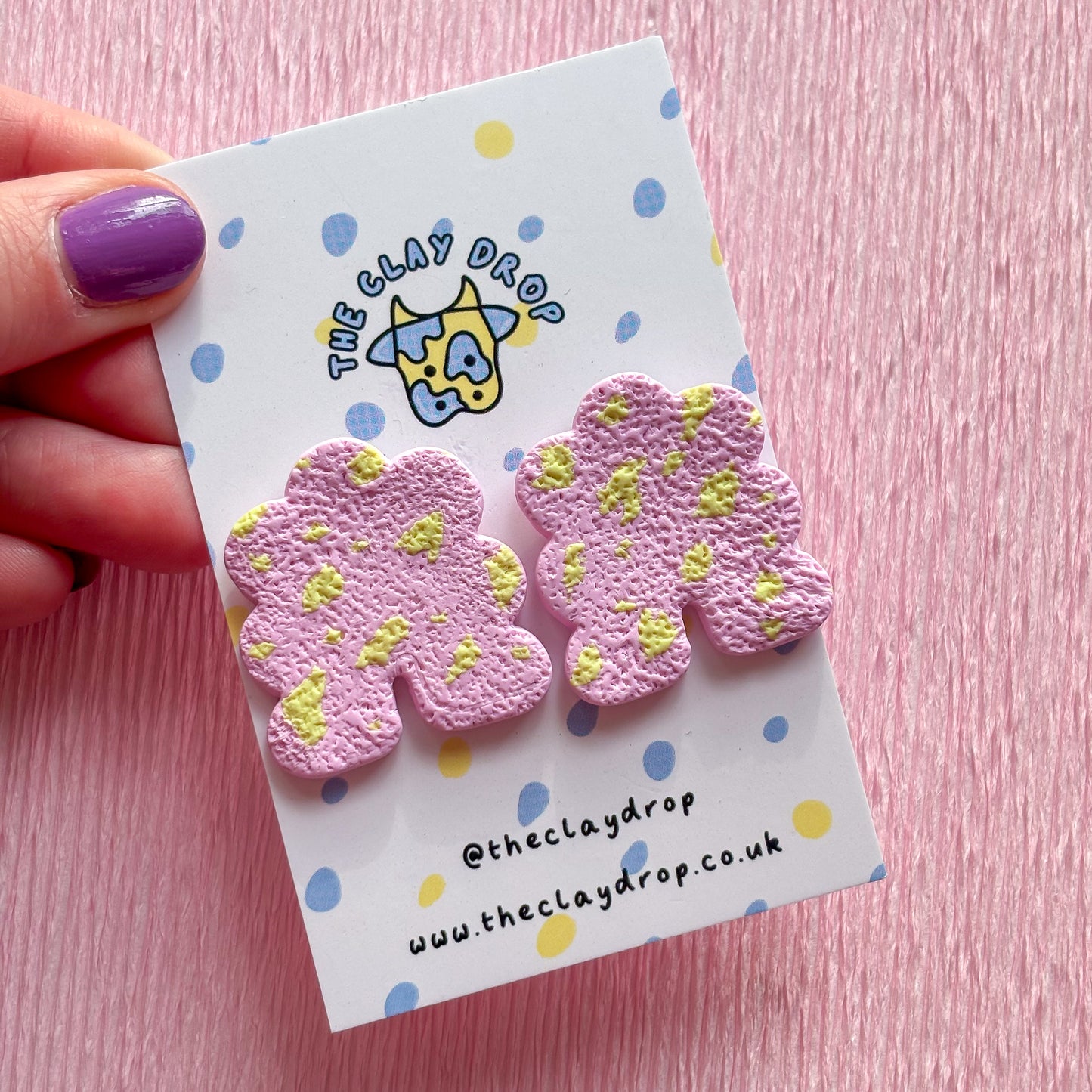 Regular Puffy Arch Studs - Ballet Pink & Yellow