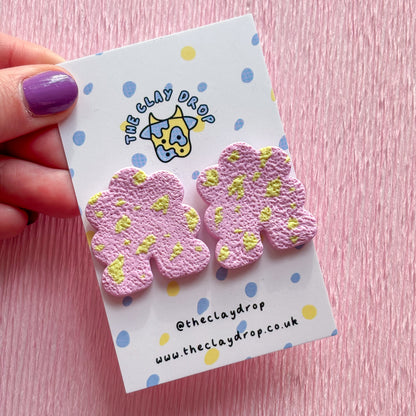 Regular Puffy Arch Studs - Ballet Pink & Yellow