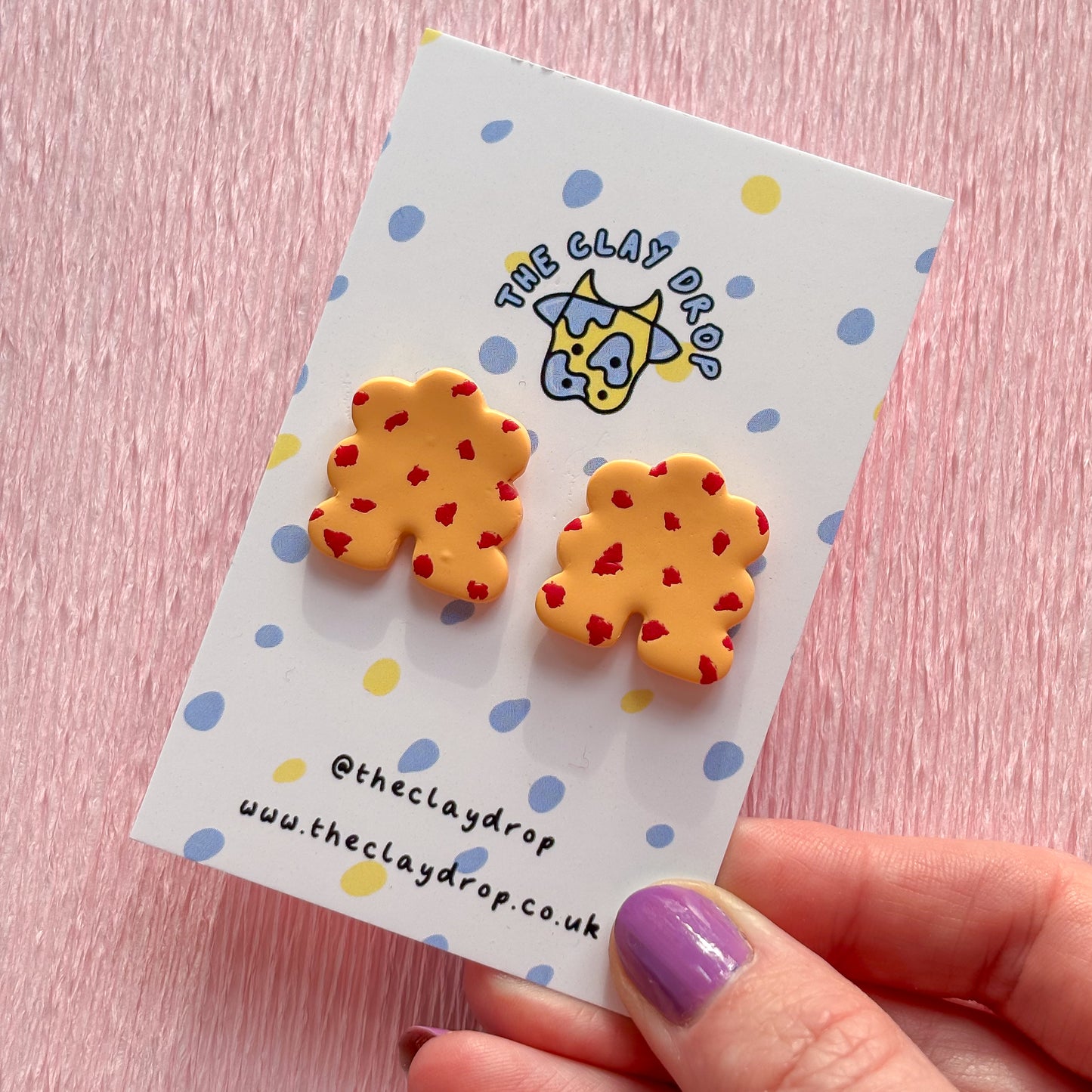 Mini Puffy Arch Studs - Orange & Red