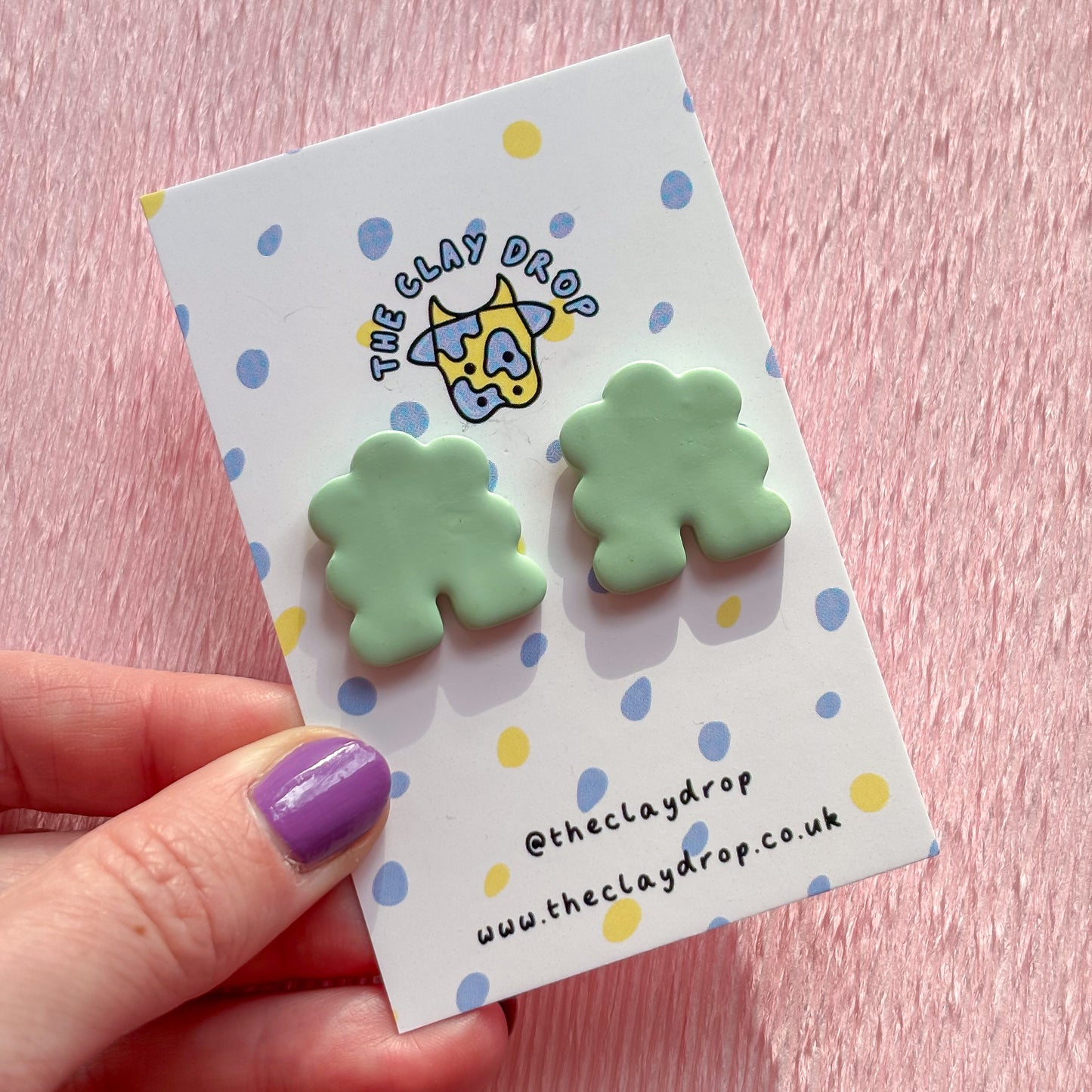 Mini Puffy Arch Studs - Pistachio Green
