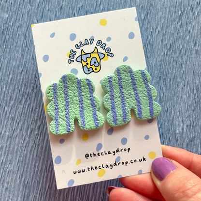 Regular Puffy Arch Studs - Mint & Lilac