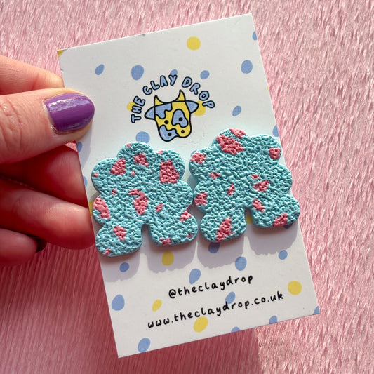 Regular Puffy Arch Studs - Sky Blue & Pink