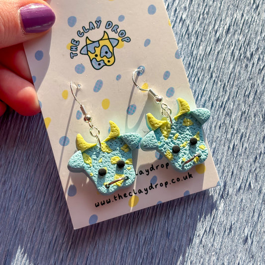 Textured Mini Cows - Robin Egg Blue & Yellow
