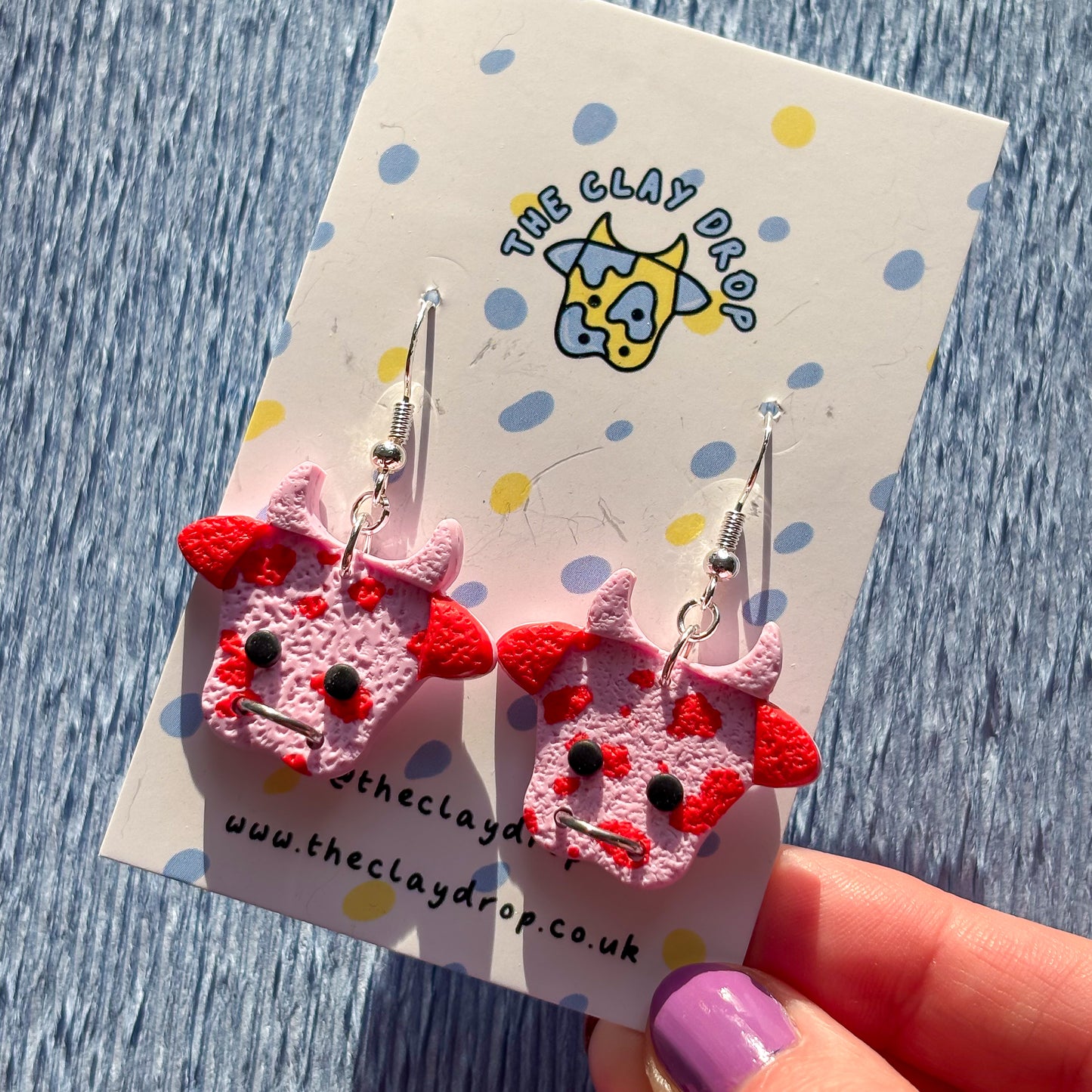 Textured Mini Cows - Pink & Red